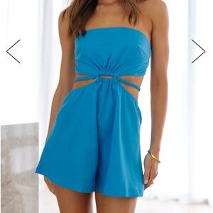 Hello Molly Blue Romper | L